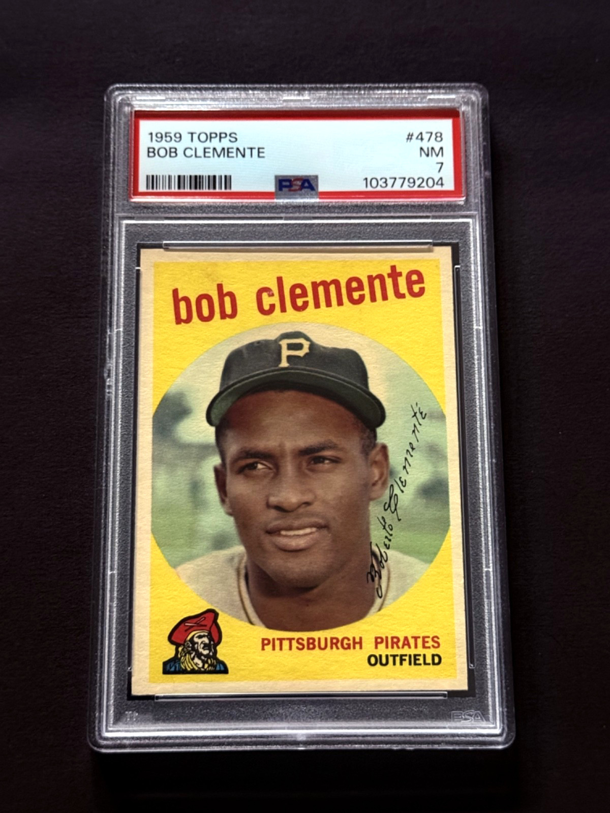 1959 Topps #478 Roberto Bob Clemente PSA 7