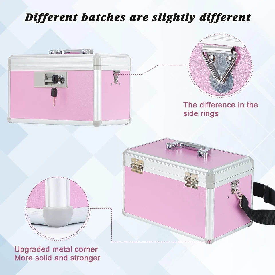 Caja de seguridad para medicamentos, caja de almacenamiento de medicamentos segura para primeros auxilios, aluminio en capas Daily... Foto 3 de 4