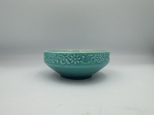 Vintage Beswick Turquoise Cathay Embossed Floral Bowl Retro Mid‑Century Ceramic