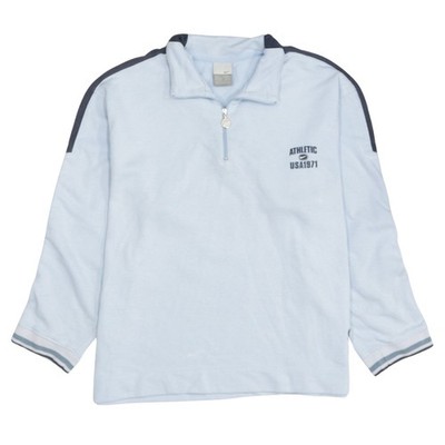 Nike Herren Sweatshirt blau 1/4 Reißverschluss sportlich USA1971 Größe L