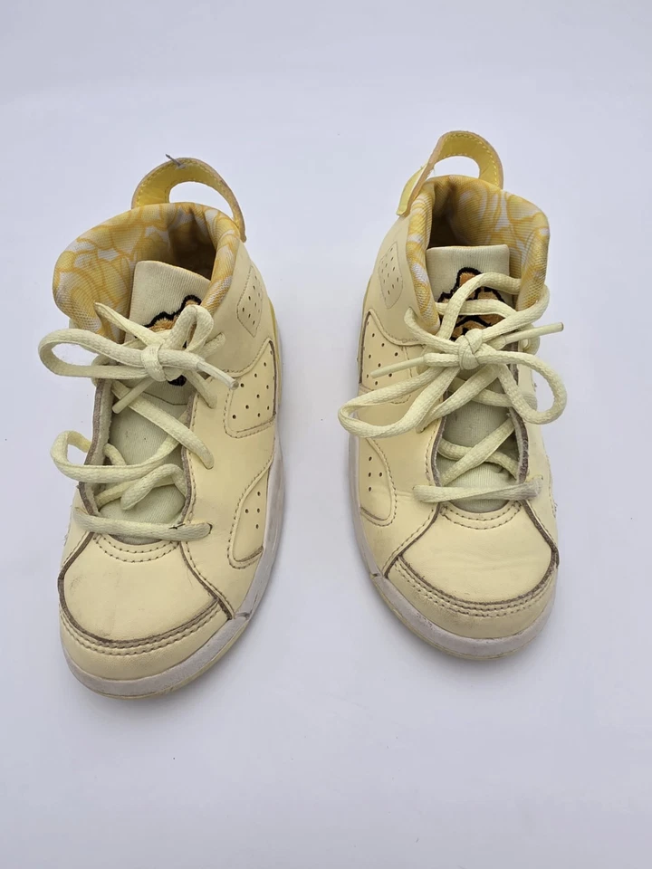 Nike Air Jordan Retro6 v3 Tinte Citron Amarillo Dinámico 645127-800 Niño Pequeño Talla 10c Foto 2 de 4