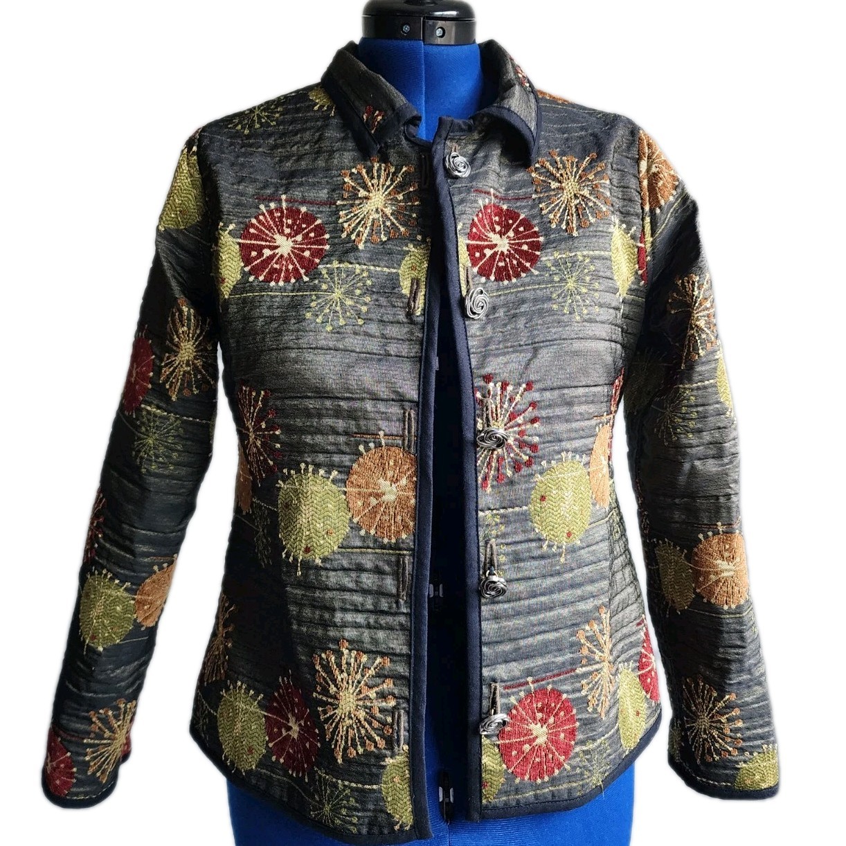 Reversible Fall Boho Tapestry Jacket Artisanal Bu… - image 2