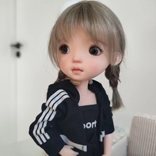 16cm Landoudou Wig 1/6 BJD Doll Soft Mohair Pigtails Hair Girl Handmade DIY Gift