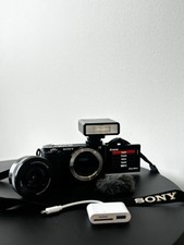 Sony Alpha ZV-E10 Mirrorless Camera Bundle w/ 16-55mm Lens, Flash Strap