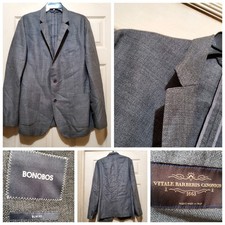 Bonobos Blazer Men 42R Slim Grey Wool Sport Coat Vitale Barberis Unstructured