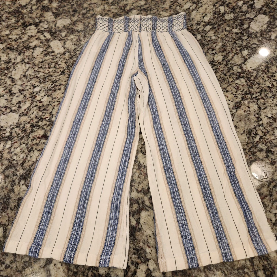 Pantalones para mujer Indigo Rein talla M boho pierna ancha lino cintura plana 13" tiro alto 11 Foto 2 de 4
