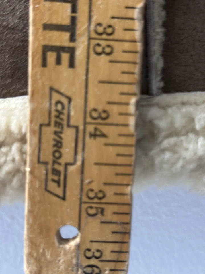 Custom Handcrafted Men's Suede Sheepskin Shearling Coat Jacket Double VGC - Image 3 of 4