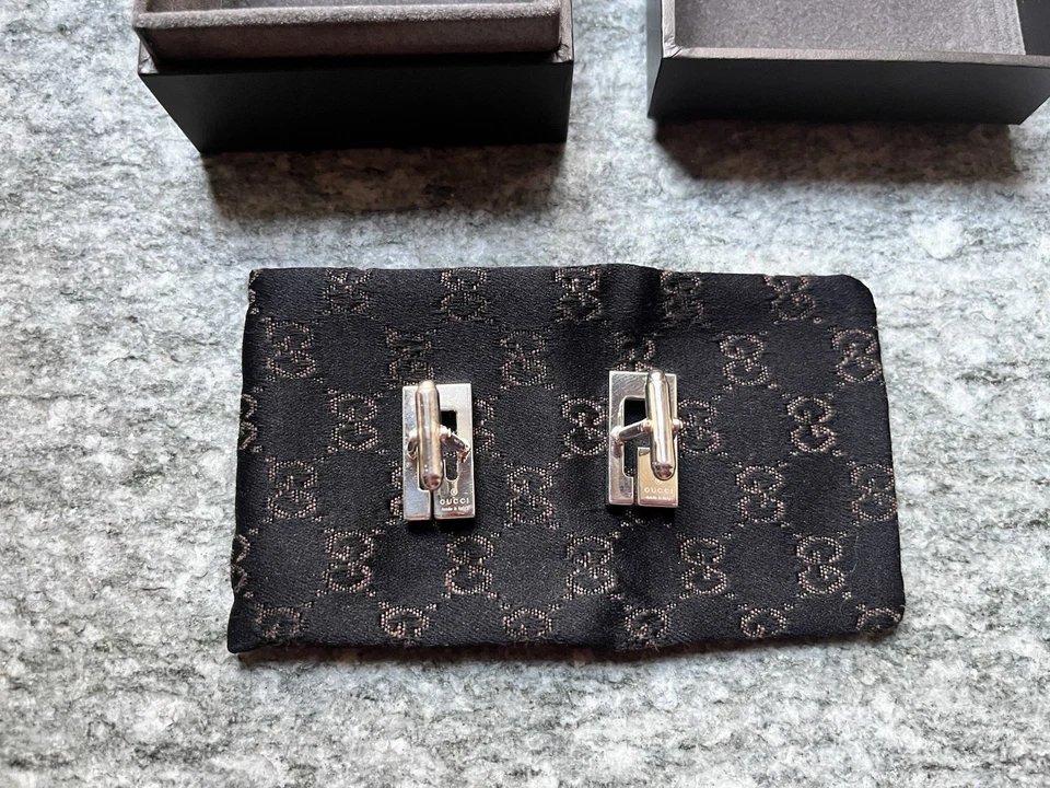 gemelli gucci argento logo - Immagine 4 di 4