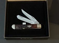 🔥 2020 Case XX 620$7 Walnut Bone Peach Seed Mini Trapper Pocket Knife Cigar Box