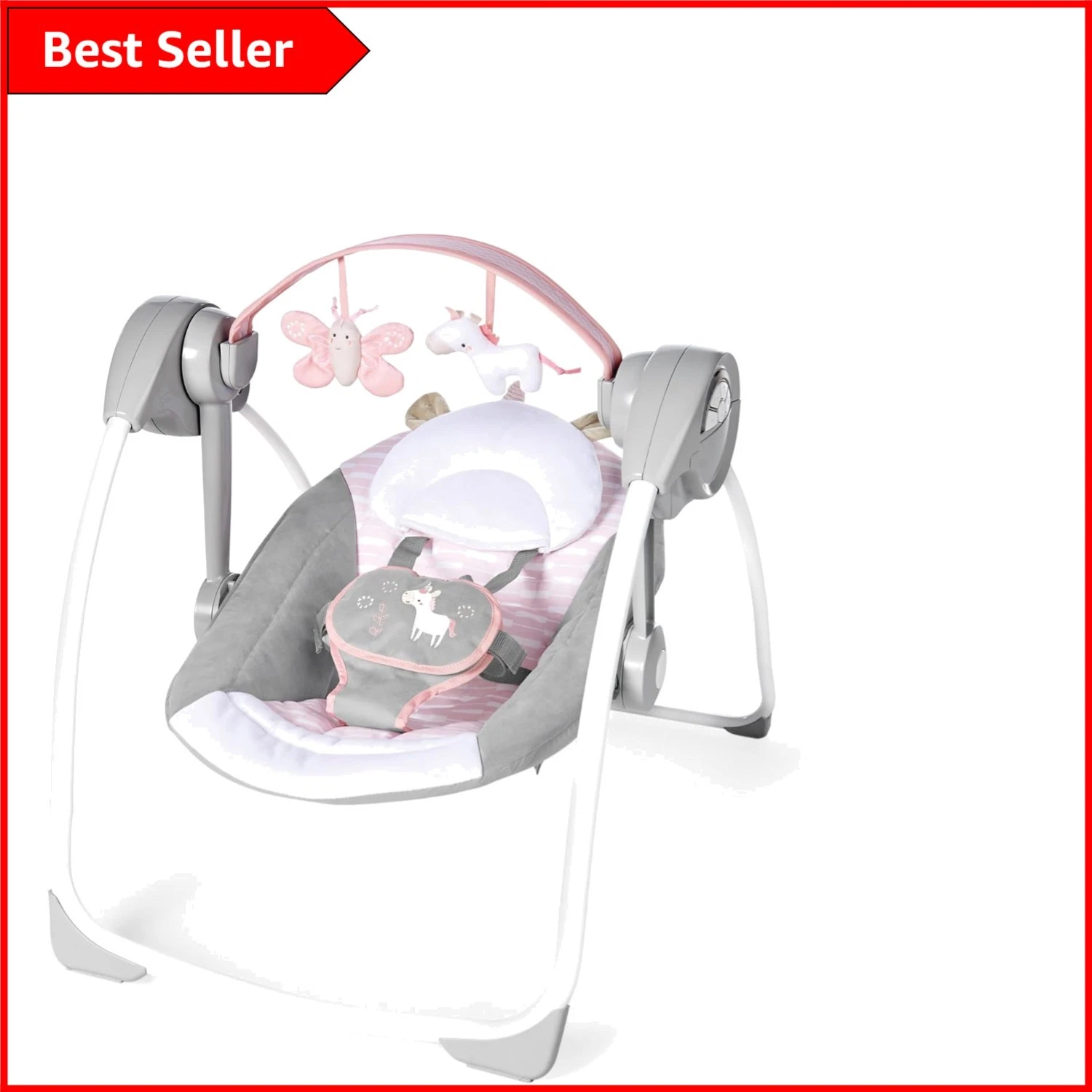 Flora the Unicorn Cushioned Baby Swing - Sweet 6-Speed Comfort for Babies