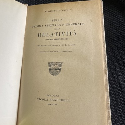 1921 HC Sulla teoria speciale e generale della relatività - Albert Einstein