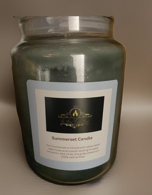 The Lux House Scent Jar Candle Green Wax Handmade Cider Cinnamon 24oz
