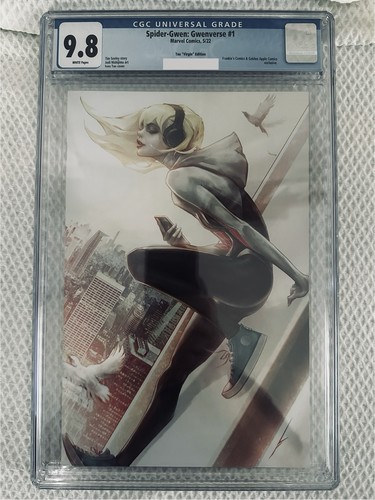 Spider-Gwen: Gwenverse #1 Frankie’s & Golden Apple Ivan Tao Virgin CGC 9.8