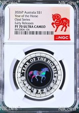 2026 Australia Opal Lunar Year Of The Horse 1 Oz Silver Proof Coin Ngc Pf70 Er