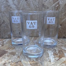 3 x VAT 69 Whisky Whiskey Tumbler Glass 11cm - Bar, Man Cave