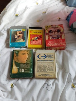 Job lot of 5 x 8 track cassettes, selling together. untested 