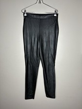 Express Women  s M Black Faux Leather Pants Leggings Pull On Comfort Minimalist