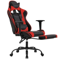 Gaming Chair Office Chair Ergonomic Desk Chair with Footrest Arms Lumbar Supp...