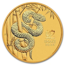 2025 Australia 1/20 oz Gold Lunar Snake BU (Series III)