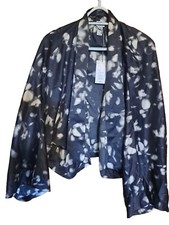 OSFM - Womens Floral Print Short Duster - A New Day - Black Ivory. MSRP 28.00