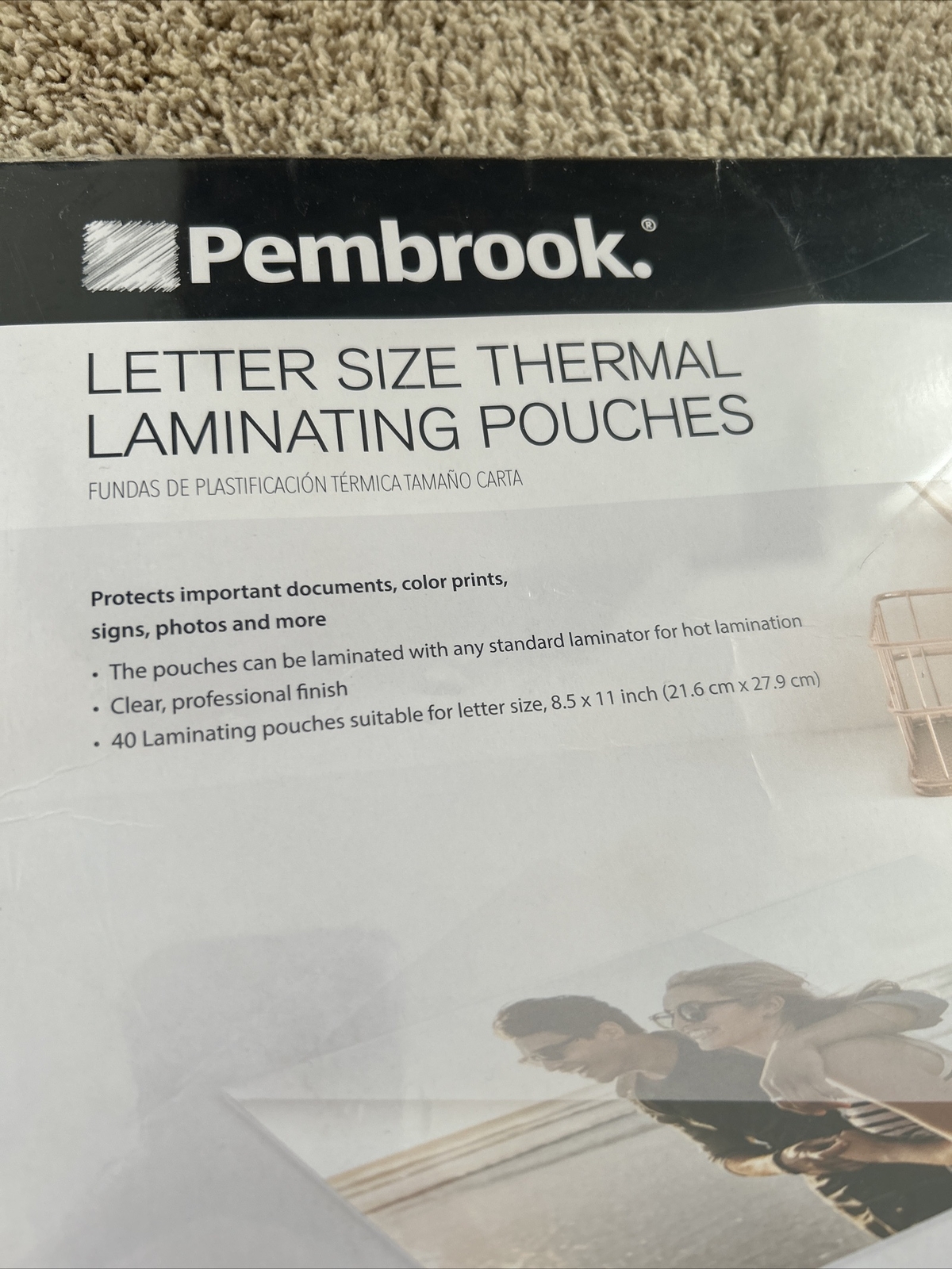 NEW Pembrook Letter Size Thermal Laminating Pouches 40 Pouches 8.5” X
