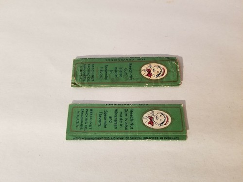1930's Beech-Nut Brand Chewing Gum Peppermint Wrappers - 第 2/2 張圖片