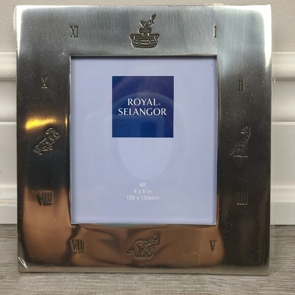 Marco de fotos de bebé Royal Selangor peltre 4x6 tema animal Foto 2 de 4