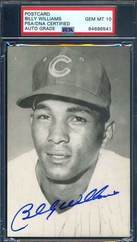 Billy Williams Gem Mint 10 PSA DNA Signed Photo Postcard Chicago Cubs Autograph
