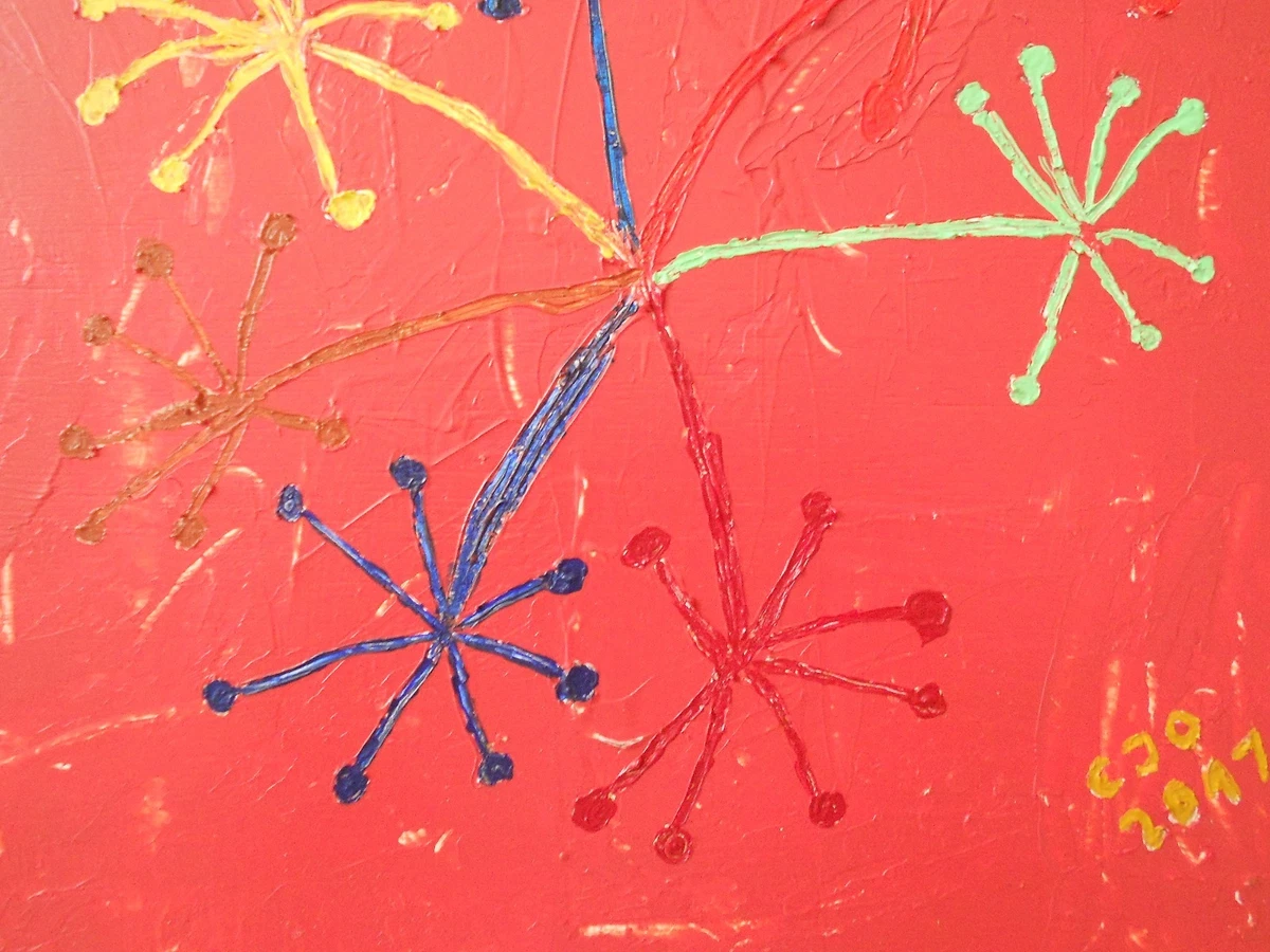 Cuadro abstracto. Pintura original, acrílico sobre tabla.