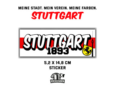 Stuttgart 1893 Aufkleber Sticker für Fans & Supporter - Fußball Fanartikel