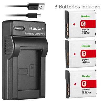 SLIM Charger & 3 battery for DSC-HX30V N1 N2 T100 T20 T25 W100 W110 W115 W120