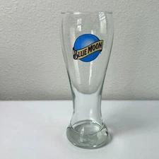 Blue Moon Beer Glass Ale Pilsner Logo Advertising Barware Pub Tavern