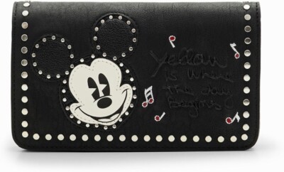 Desigual Bolso Mini Mickey Mouse Rock Magda Negro Mujer Bandolera Disney