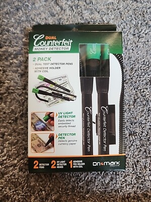 Dri-Mark  Dual-Test Counterfeit Detection Pens With UV LED Light  Black  #490