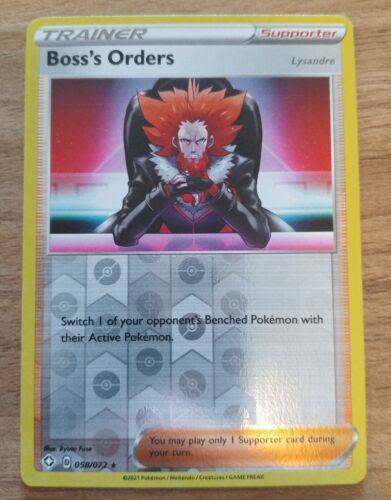 Pokemon Card TCG - Boss's Orders - 58/72 - Shining Fates - Reverse Holo - Picture 1 of 2