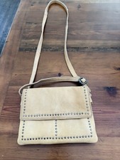 Latico Leather Studded Adjustable Crossbody In The Color Honey