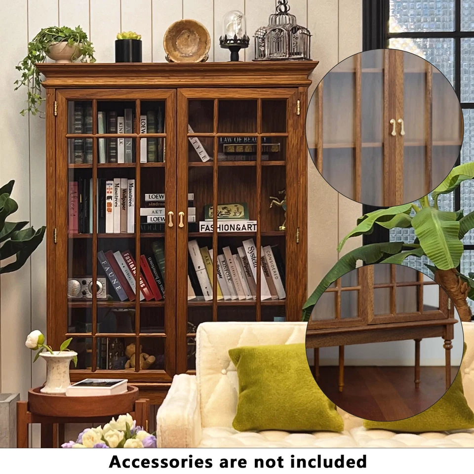 Estantería de madera a escala 1/6 vitrina vitrina muebles almacenamiento miniaturas Foto 4 de 4