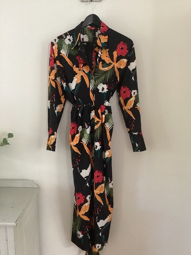 Gorgeous Kitri Black Floral Dress, UK Size 10, Very Good Condition