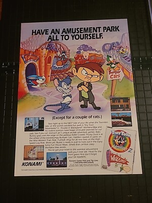 Tiny Toon Adventures 2 Trouble In Wackyland Print Ad 1990s 8x11 Great To Frame 