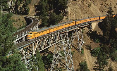 Union Pacific Excursion Train A-B-E Crossing Keddie Wye Bridge Vintage Postcard
