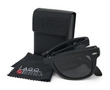 LAGO TERRA Women's Wayfolder Classic Folding Sunglasses Polarized - Matte Black
