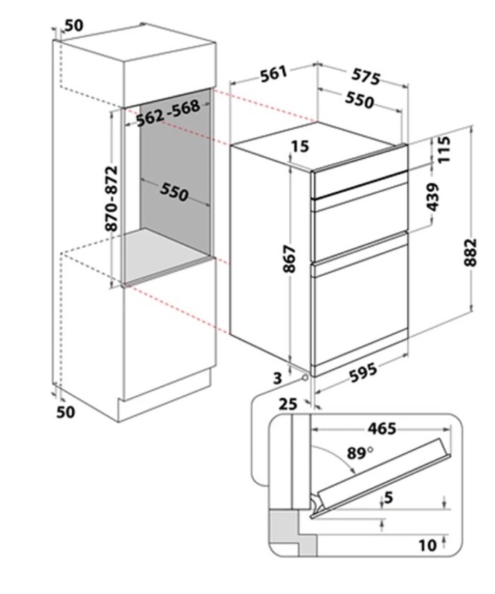 BuiltIn Electric Double Oven Hotpoint Class 2 DD2 544 C IX 60cm