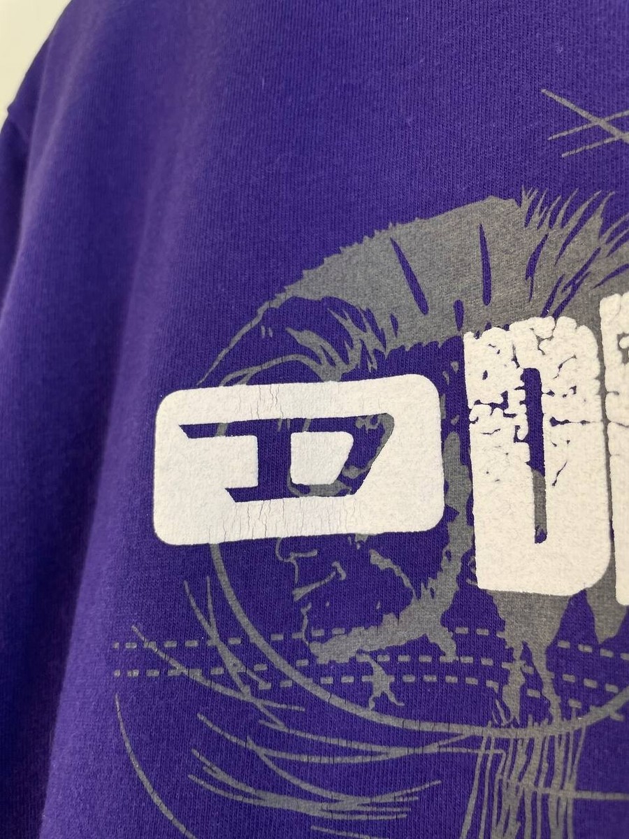Diesel vintage rare y2k big logo women's t-shirt tees purple size