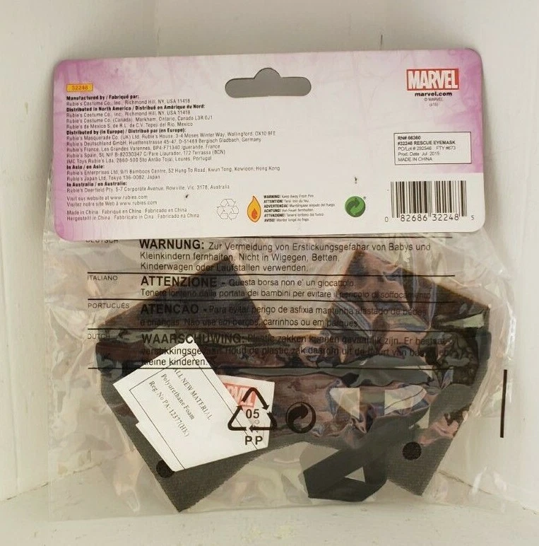 Marvel Super Hero Adult Eye Mask Costume Accessory Rescue Iron Man Halloween  - Image 2 of 4