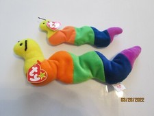 Ty Beanie Babies "Inch" the Inch Worm  Teenie "Inch"- Colorful Beanbag Toys
