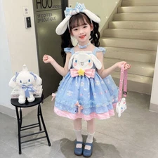 Blue Cinnamoroll Melody Lolita Princess Dress Kid Girls Skirts Cosplay Costume