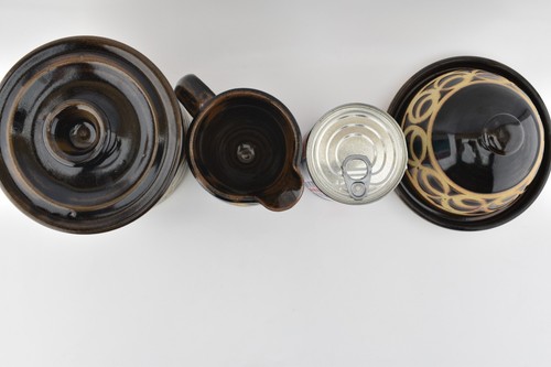 VTG Peter Turner Coggeshall Studio Pottery Cheese Dome, Jar & Jug Matched Set - Picture 23 of 23