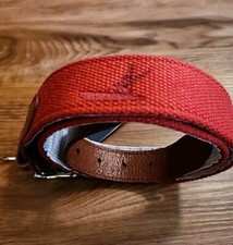NWT Vineyard Vines By Shep  Ian Canvas Leather Belt SZ 30 Red Boat Nautical