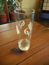 Courvoisier Glass, tall with initials