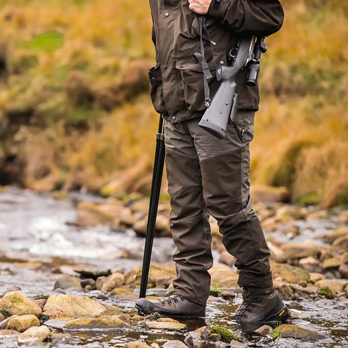 Jack Pyke Weardale Waterproof Trousers For Men - Brown, Breathable Hunting & Hiking Pants (32L Inseam)
